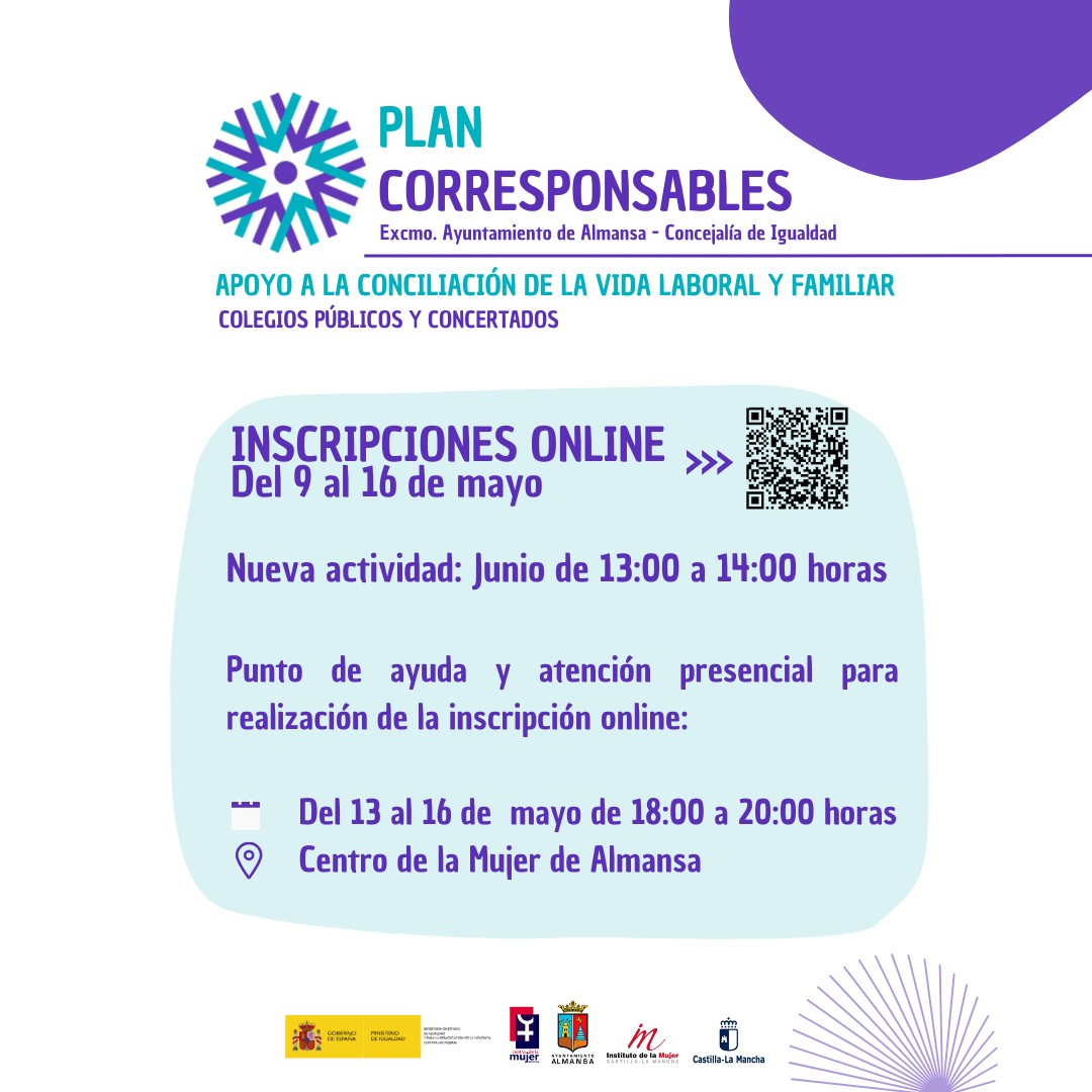 Plan Corresponsables: Se abre el plazo para presentar las solicitudes para la actividad de junio de 13:00 a 14:00 horas